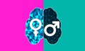 Concept of male and female brain Royalty Free Stock Photo