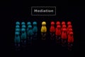 concept for Mediation with colored figures Royalty Free Stock Photo