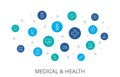 Concept Medical and Health web icons in line style. Medicine and Health Care, RX, infographic. Digital network, social