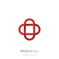 Concept Medical logo. Adhesive patchin the form of heart. Logotype for clinic, hospital or doctor