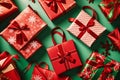 Merry and Bright Captivating Christmas Gift Bags.AI Generated