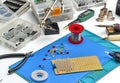 The concept of a microprocessor device assembled on a breadboard