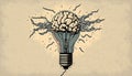 The concept of the mind in the form of a light bulb