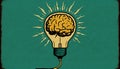 The concept of the mind in the form of a light bulb