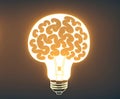 The concept of the mind in the form of a light bulb