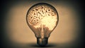 The concept of the mind in the form of a light bulb