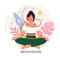Concept of mindfulness vector