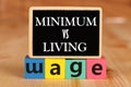 Minimum vs Living Wage in Canada. Royalty Free Stock Photo