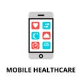 Concept of mobile healthcare icon