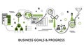 Concept of modern business goals and progress