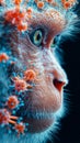 Dual exposure combines natural monkey presence with microscopic visualization of the virus