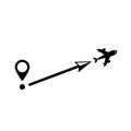 concept of movement. aircraft and location icon