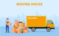 Concept moving house. Royalty Free Stock Photo