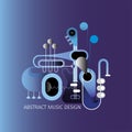 Concept Music Design on a blue gradient background