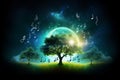 Concept musical harmony tree. Generate Ai Royalty Free Stock Photo