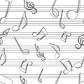 Concept of musical seamless pattern. Royalty Free Stock Photo