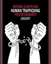 The concept of national slavery and human trafficking, men\'s hands break the chains. Illustration vector.