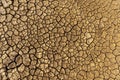 The concept of natural drought  of the environment on Earth: dry soil, cracked soil with soil erosion Becomes red that is not Royalty Free Stock Photo