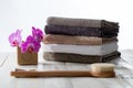 Dry brushing and traditional bath with Marseille soap and towels