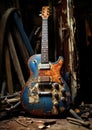 Concept of Neglected Passions. An old guitar lies in a corner gathering dust, indicating the loss of enthusiasm for once