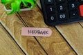 Concept of Neobank write on sticky notes isolated on Wooden Table Royalty Free Stock Photo