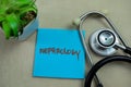 Concept of Nephrology write on sticky notes isolated on Wooden Table Royalty Free Stock Photo