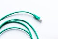 Concept network internet cable on white background top view
