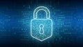 Securing Networks with Digital Locks and Firewalls against Cyber Threats. Concept Network Security,