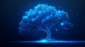 This is a concept of network technology, or big data, a blue polygonal tree with futuristic elements. This is an example Royalty Free Stock Photo