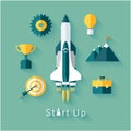 Concept of new business project startup