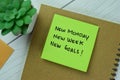 Concept of New Monday, New Week, New Goals write on sticky notes isolated on Wooden Table Royalty Free Stock Photo