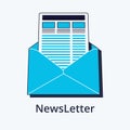 Concept of NewsLetter in flat line design. Icon in trend style. Modern vector illustration Royalty Free Stock Photo