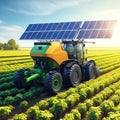 Concept of next-generation agricultural vehicles powered by solar energy.generative AI