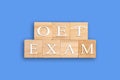 Concept of The Occupational English Test or OET English language test for healthcare professionals