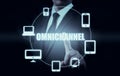 The concept of Omnichannel between devices to improve the performance of the company. Innovative solutions in business Royalty Free Stock Photo