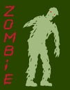 Concept one-armed silhouette of zombie. Vector illustration. Royalty Free Stock Photo