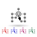 Concept online cloud network multi color icon. Simple glyph, flat vector of touch screen icons for ui and ux, website or mobile Royalty Free Stock Photo