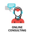 Concept of Online Consulting icon, modern flat thin line design vector illustration