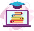 The concept of online learning, university, courses, college. Royalty Free Stock Photo