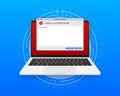 Concept operating system error warning for web page on screen computer. 404 error web page. Error warning window Royalty Free Stock Photo