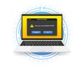 Concept operating system error warning for web page on screen computer. 404 error web page. Error warning window Royalty Free Stock Photo