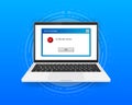 Concept operating system error warning for web page on screen computer. 404 error web page. Error warning window Royalty Free Stock Photo