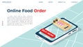 The concept of ordering sushi. Landing page on the topic of ordering food at home