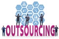 Concept of outsourcing in modern business Royalty Free Stock Photo