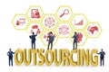Concept of outsourcing in modern business Royalty Free Stock Photo