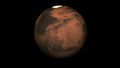 Concept 8-P1 View of the 3D Rendering Realistic Planet Mars Royalty Free Stock Photo