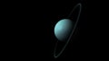 Concept 2-P1 View of the Realistic Planet Uranus with Rings from Space Royalty Free Stock Photo