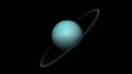 Concept-P1 View of the Realistic Planet Uranus with Rings from Space