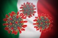 Concept of pandemic novel coronavirus outbreak in Italy