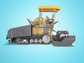 Concept paver for highway construction 3d render on blue background with shadow